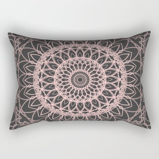 mandala rose quartz color of the year Rectangular Pillow