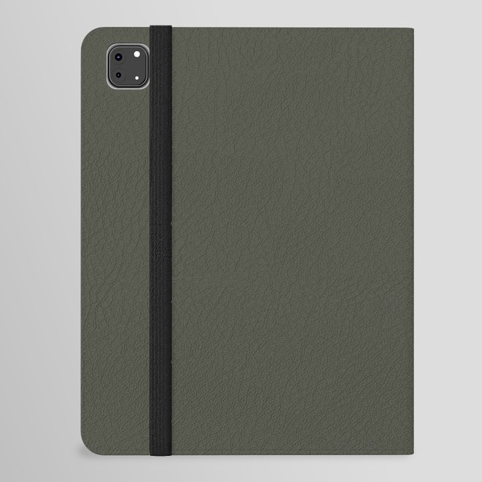 Dark Gray Brown Solid Color Pantone Deep Depths 19-0413 TCX Shades of Black Hues iPad Folio Case