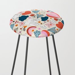 Love Is In The Air Valentines Pattern Counter Stool