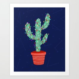 Christmas Cactus Art Print