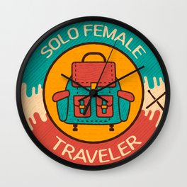 Solo Female Traveler | Backpacking | Backpacker | Solo Traveler | Solo Trip | Single Travel Wall Clock