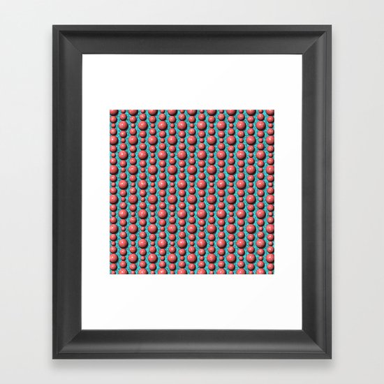 Bead Pattern, Coral & Turqoise Framed Art Print