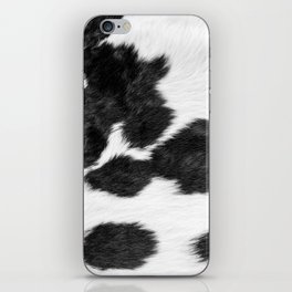 Modern Minimal Cowhide in Black and White iPhone Skin
