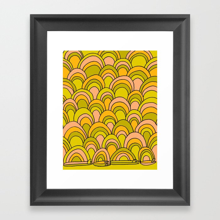 Surfboard Quiver 70s Wallpaper Dreams Framed Art Print By Surfybirdy Society6