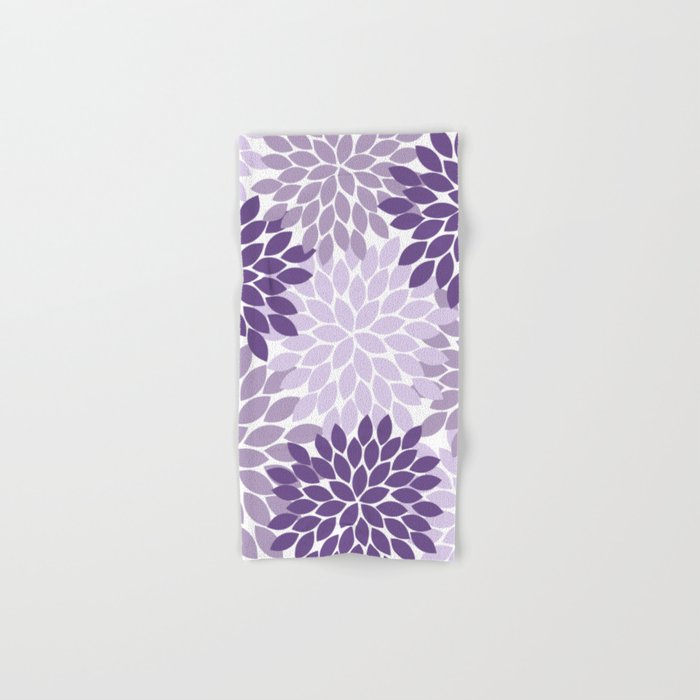 Purple floral bath towels clearance