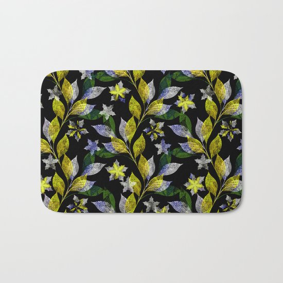 Floral pattern . Bath Mat