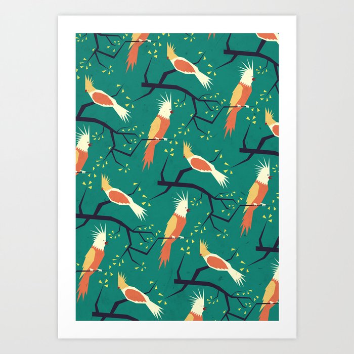 Discover the motif JOLLY BIRD PATTERN by Yetiland as a print at TOPPOSTER