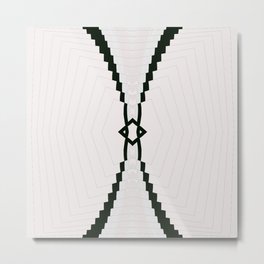 Contemporary Minimalist “X” Smoky Black- White- Platinum Paperfold Metal Print | Graphicdesign, Black, Platinum, Isabellinewhite, B W, Ink, Smokyblack, Brightwhite, Paperfold, Whitebackground 