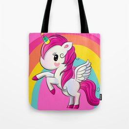 Unicorn | rainbow | pink background  Tote Bag