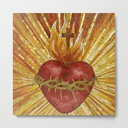 Sacred heart stained glass Metal Print | Mexican, Flowers, Graphicdesign, Hearts, Virginofguadalupe, Folklore, Vivamexico, Heart, Flame, Forever 