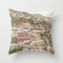 Positano Mountain Landscape Photo | Amalfi Coast Nature Art Print | Italy Travel Photography Throw Pillow