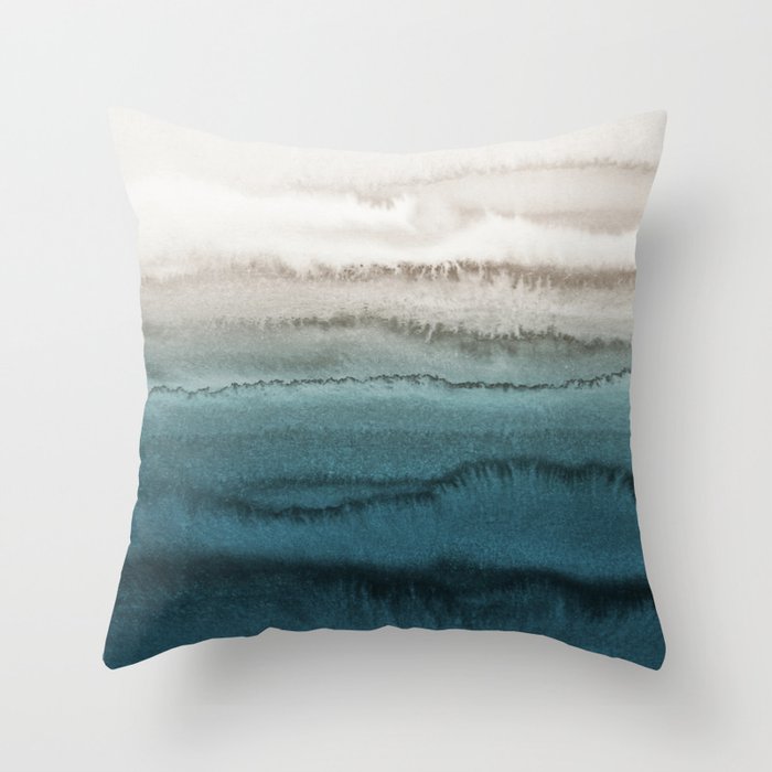 WITHIN THE TIDES - CRASHING WAVES TEAL Throw Pillow by Monika Strigel ...