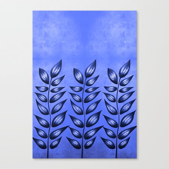 Blue Plant With Pointy Leaves Canvas Print