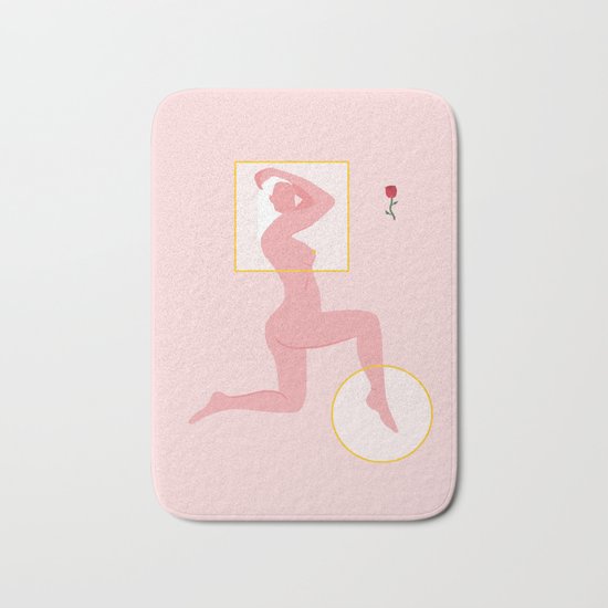 Woman With Rose Bath Mat