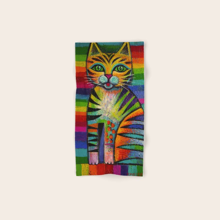 Rainbow Kitty Hand Bath Towel By Karincharlotte Society6