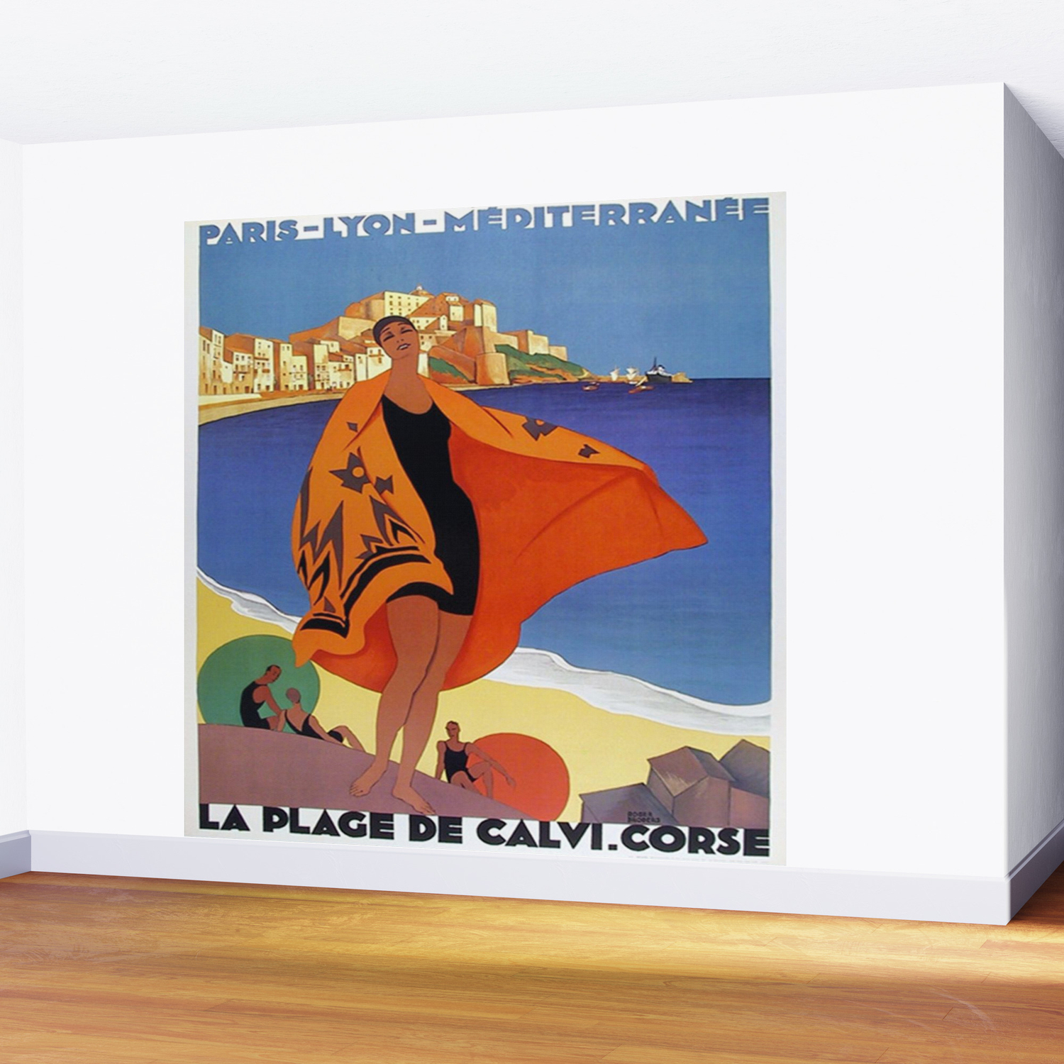 Wallpaper Vintage Poster La Plage De Calvi La Corse France Wall Mural By For Free