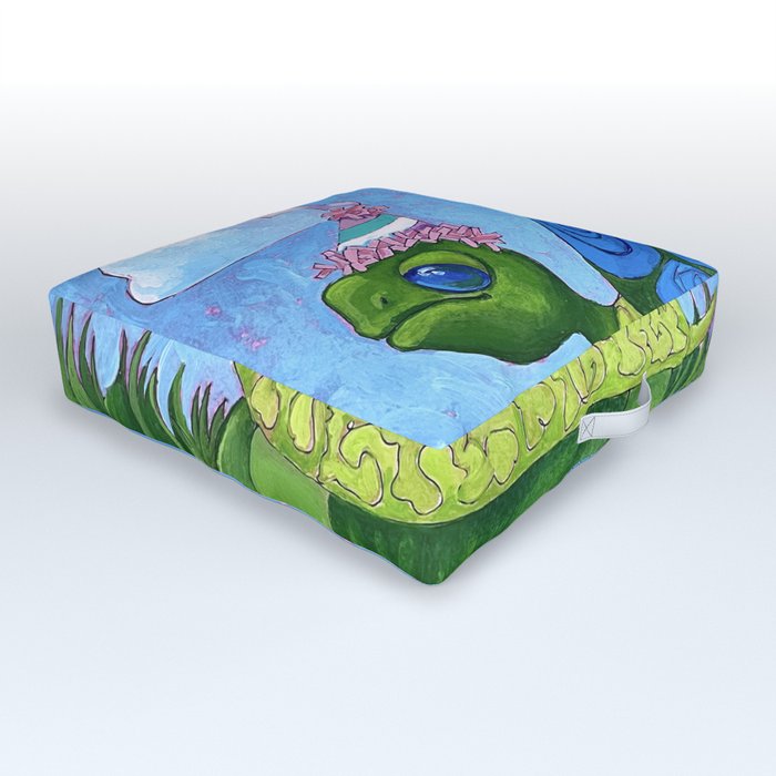 Turtle and the Birdy Outdoor Floor Cushion