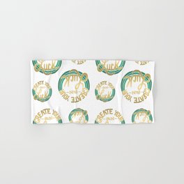 Create Your Own Luck with Gold and Green Hand & Bath Towel