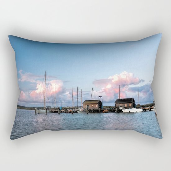 Evening at the harbour Rectangular Pillow