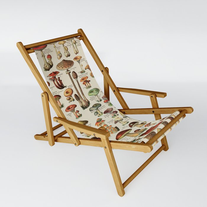 Vintage Edible Mushroom Chart Sling Chair