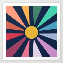 Rainbow Sunshine Circle Art Print