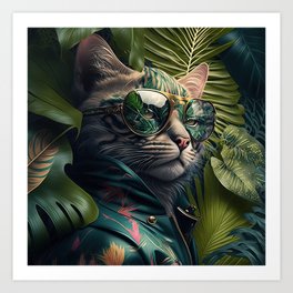 A.I. Fashion Cat Art Print