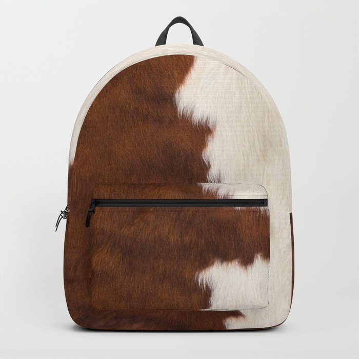Faux Cowhide With White Spot Backpack