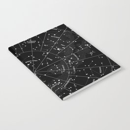 Constellation Map - Black & White Notebook