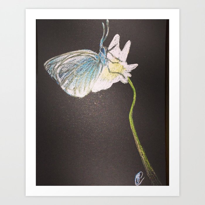 Papillon Bleu Art Print