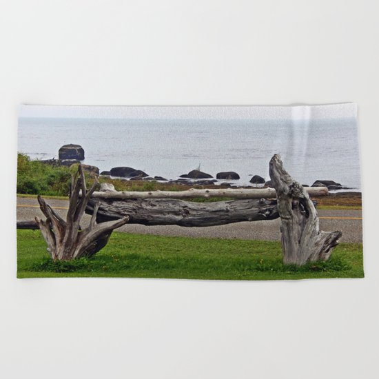 Driftwood Fence and the Sea Beach Towel