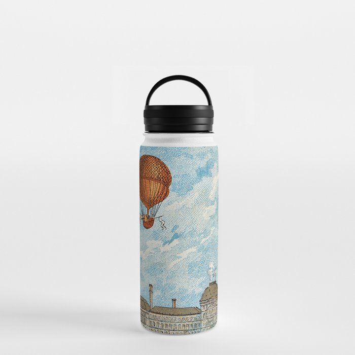 Vintage hot air balloon poster  Water Bottle