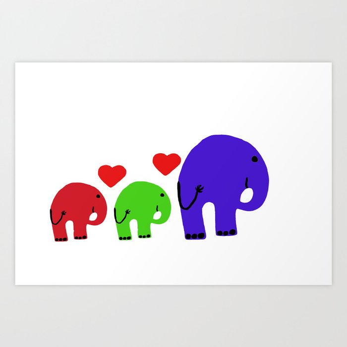elephants. kids. Art Print