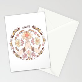 Namaste Hand/ Mandala/ Meditation Art/Illustration Stationery Cards