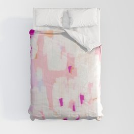Netta - abstract painting pink pastel bright happy modern home office dorm college decor Comforter