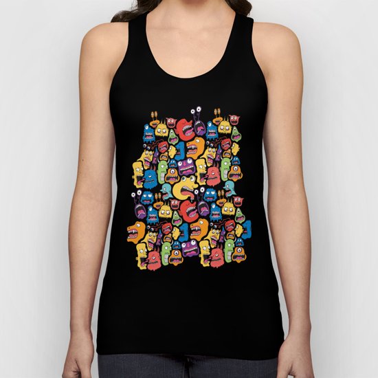 Monster Faces Pattern Unisex Tank Top