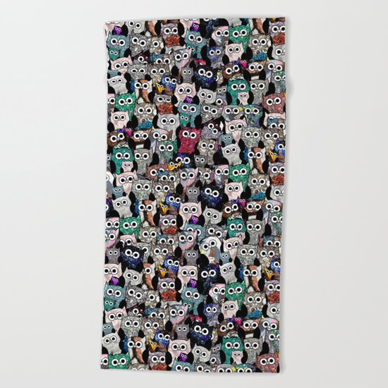 Gemstone Owls Beach Towel
