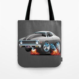 Classic American Muscle Car Hot Rod Cartoon Tote Bag