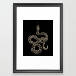 Vintage line snake Framed Art Print