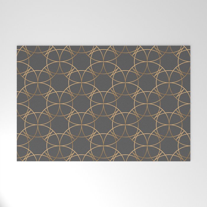 Gray and Gold Luxury Welcome Mat