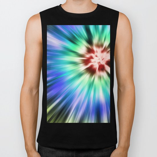Colorful Starburst Tie Dye Biker Tank