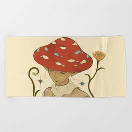 Vintage Fairytale Mushroom Nymph Beach Towel