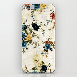 Granny's Bourgeois Burlap Beige Blossoms iPhone Skin