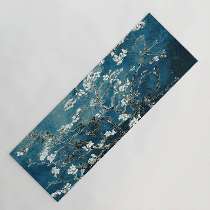 Van Gogh Almond Blossoms : Dark Teal Yoga Mat