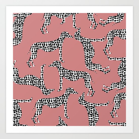 Spotted Greyhounds Art Print