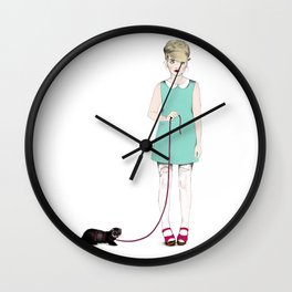 The girl with the ferret Wall Clock