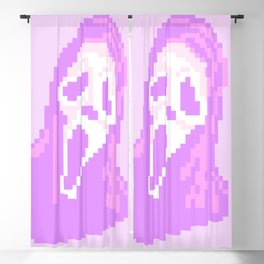 Kawaii Ghostie Pixel Art Blackout Curtain