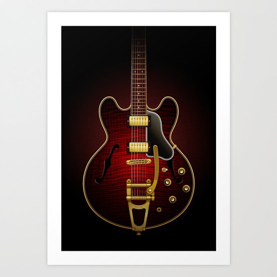 Electric Guitar ES 335 Flamed Maple Art Print