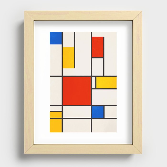 Retro Geometry: Mondrian Edition Recessed Framed Print