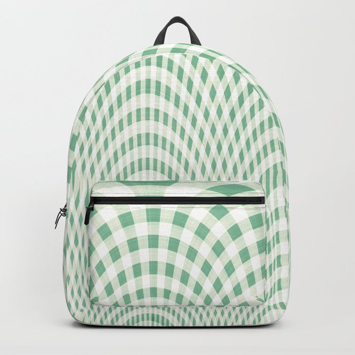 Green and white curved squares Backpack