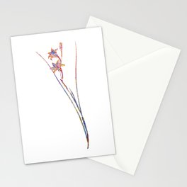 Floral Gladiolus Mosaic on White Stationery Card